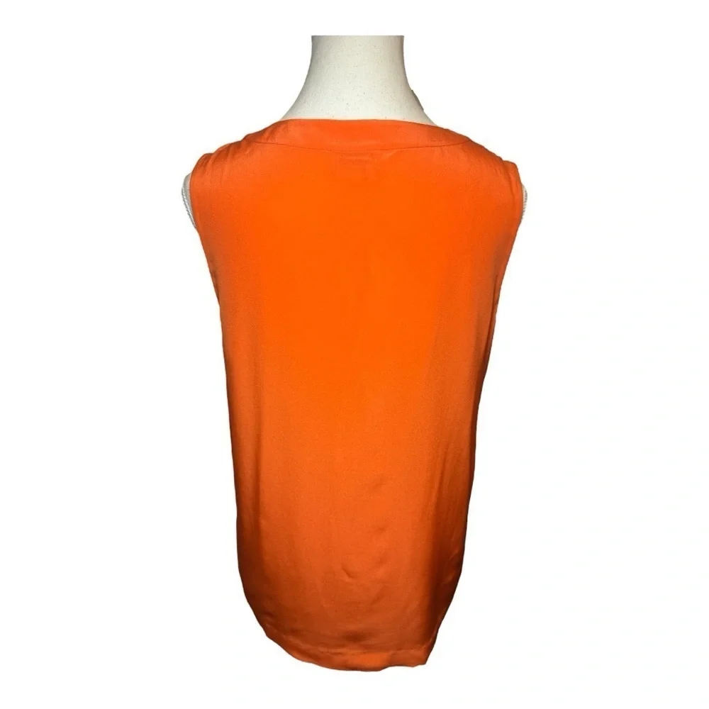 Kate Spade 100% Silk Blouse Tank Orange Sz 4 Sleeveless Casual Summer